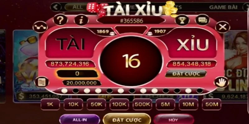 Giao diện trong game tài xỉu livestream Zowin vô cùng bắt mắt